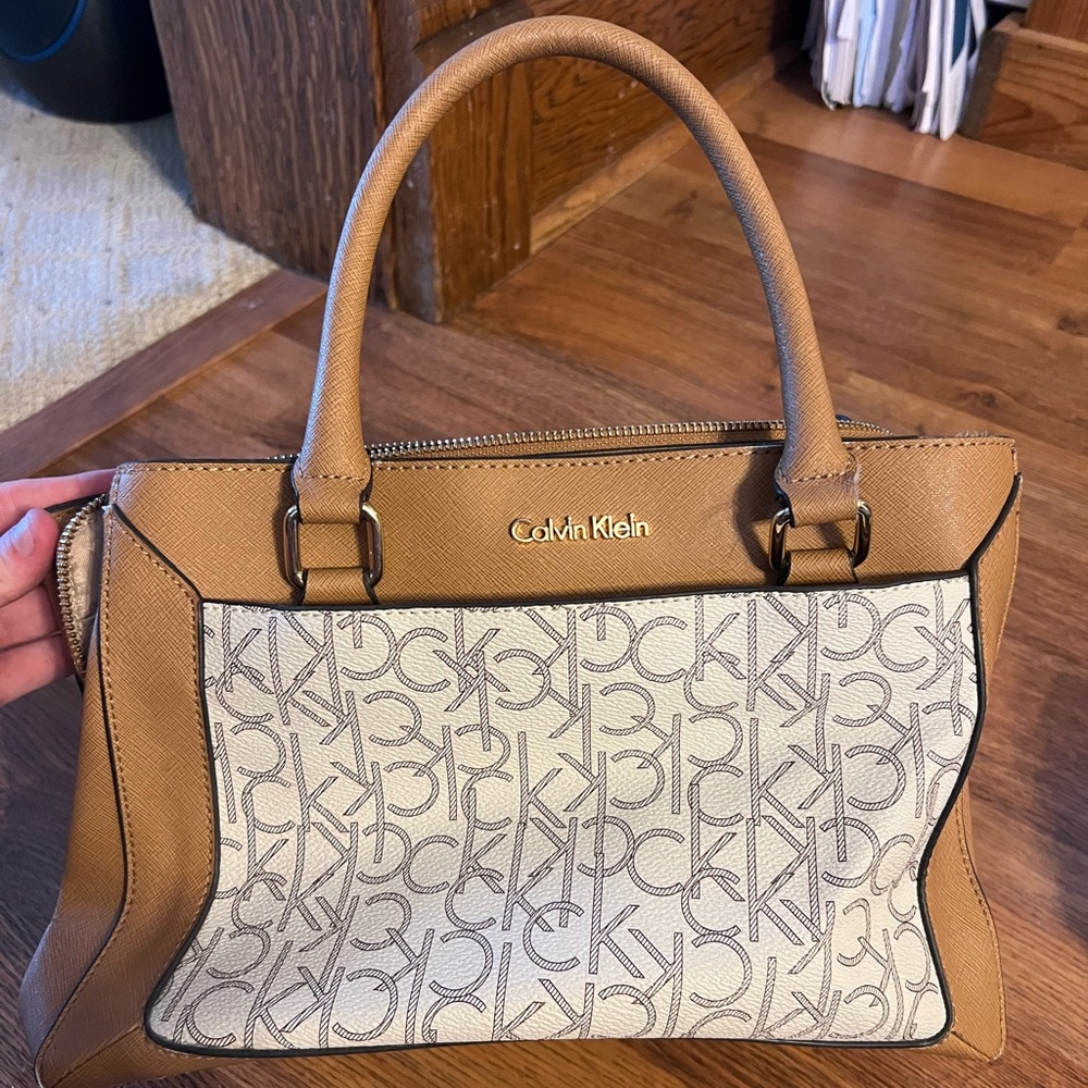 Calvin Klein Tan and Cream Women's Bag